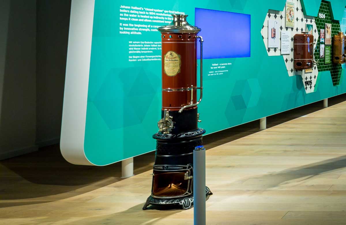 Газовое отопление частного дома - один из первых вариантов водонагревателя в музее Vaillant